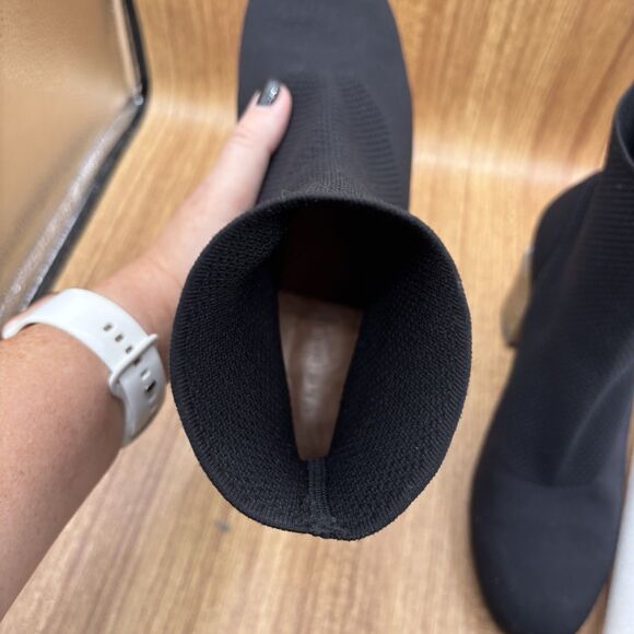 Robert Clergerie Keane Black Stretch Sock Booties EU 40/9.5 Mirrored Heel - Picture 9 of 12